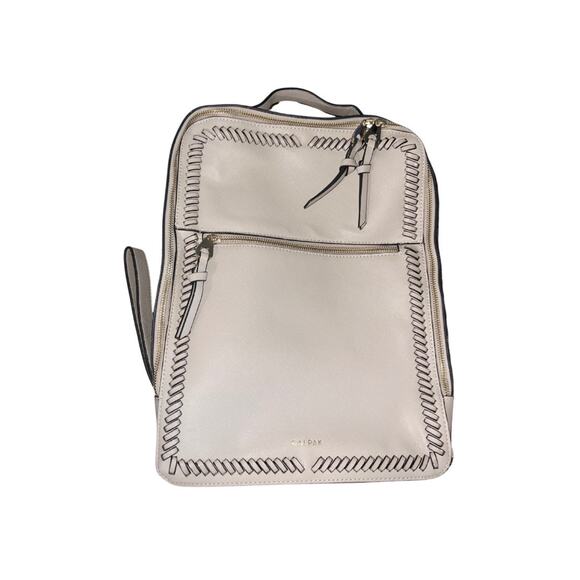 Calpak 15" Taupe Faux Leather Laptop Backpack Travel Carry on Luggage - Picture 1 of 7